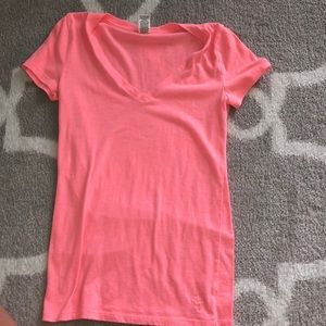 Pink v neck shirt